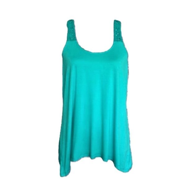 Moon & Sky Tops - NWT - Moon & Sky Crocheted Tank Top (Teal) - Size Large